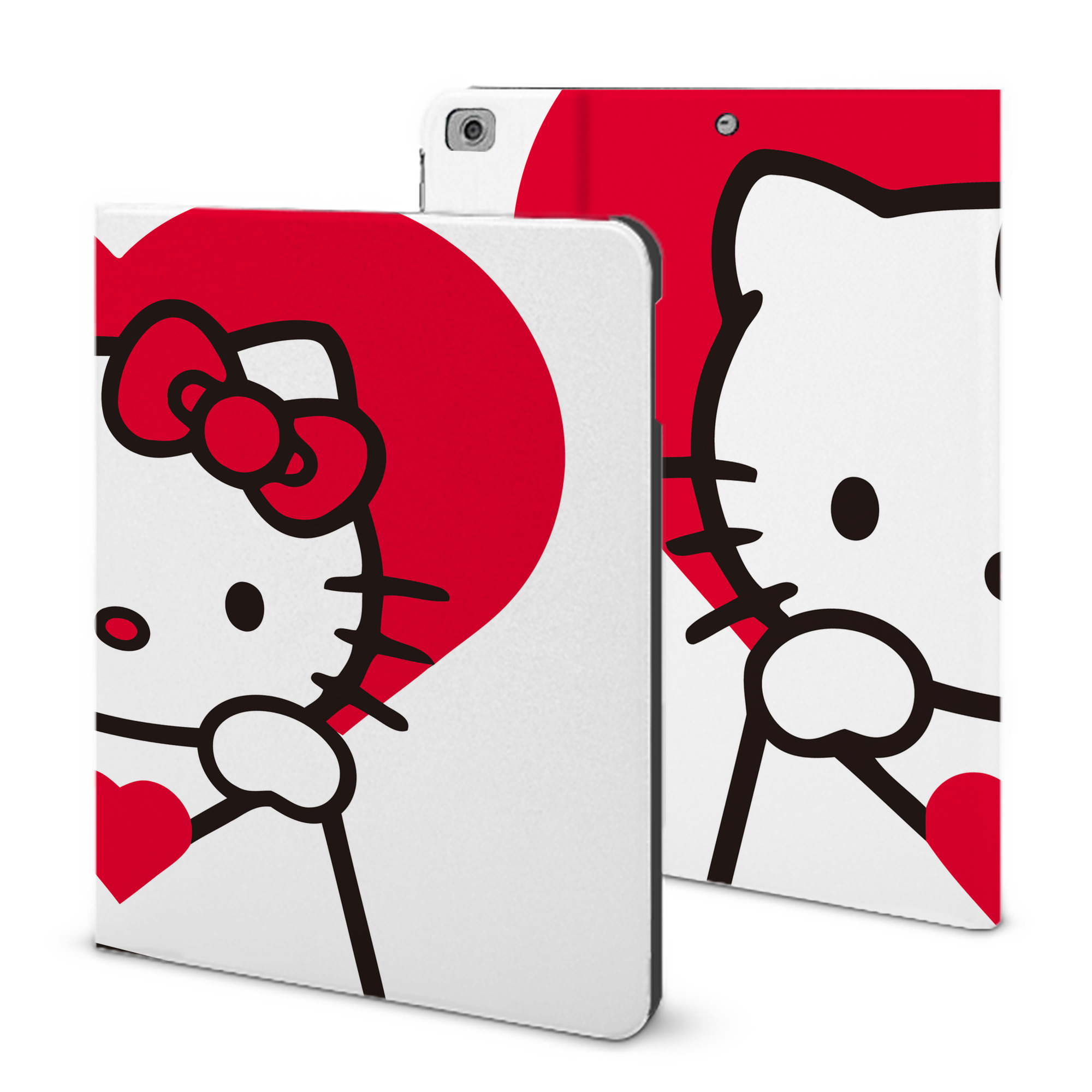 （画像用） Hello Kitty ハローキティ IPad ケース ブック型 PUレザー TPU 耐衝撃 軽量 薄型 ペン収納なし 全面保護 IPad 各モデル対応